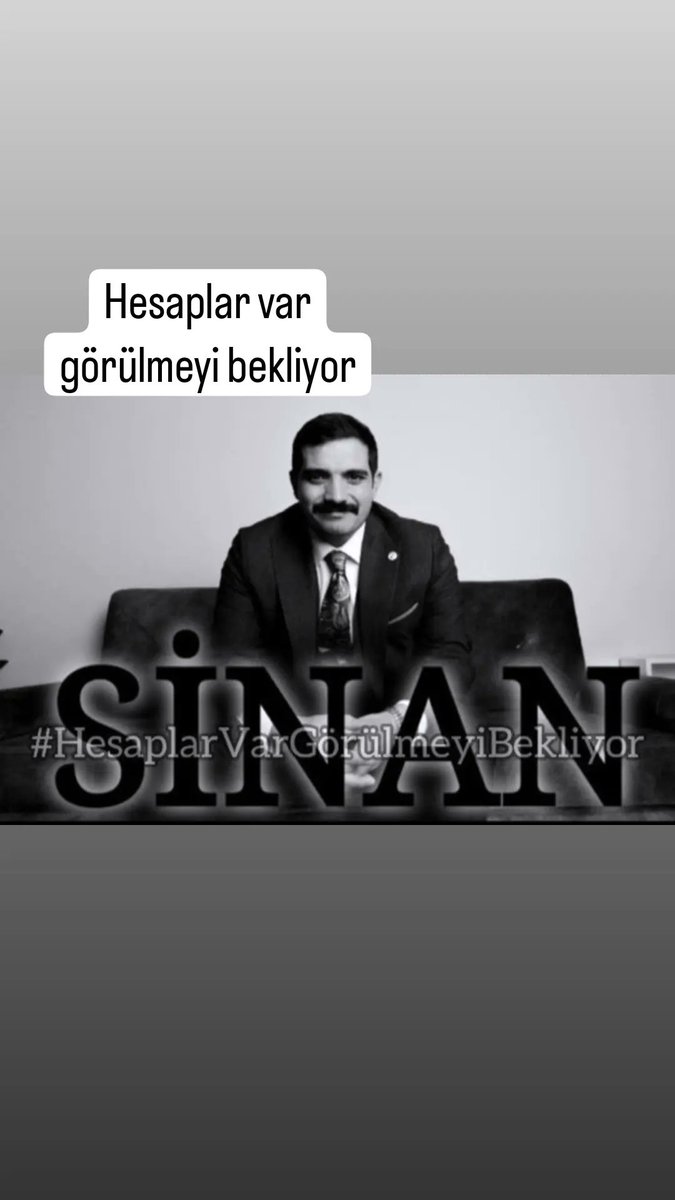 Saygı Rahmet ve Minnetle. 
Ruhun Şâd 
Mekanın Cennet olsun🤲
 
Sinanlar ölmez🙏

Hesaplar var Görülmeyi bekliyor❗

🇹🇷🇹🇷🇹🇷🇹🇷

#HesaplarVarGörülmeyiBekliyor
#SinanAteşİçinADALET 
#SinanAteş