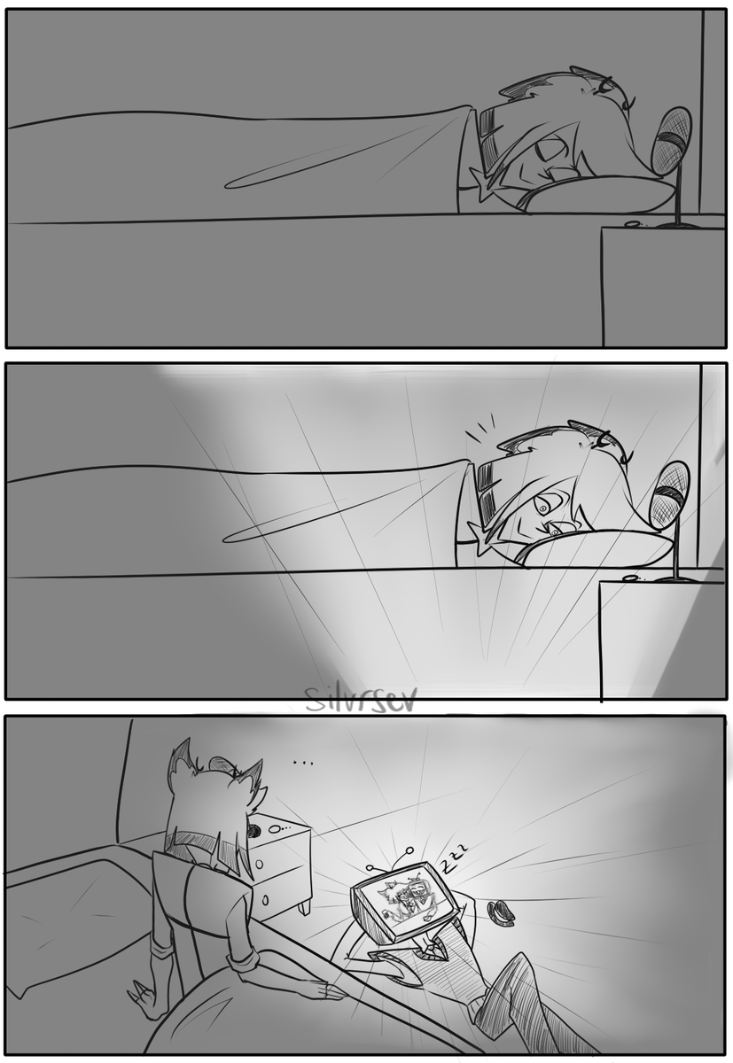 silvrsev's tweet photo. After falling asleep drunk, Alastor gets waken up by a dreaming vincent
#radiostatic #hazbinhotel https://t.co/z4t3EXPTuO