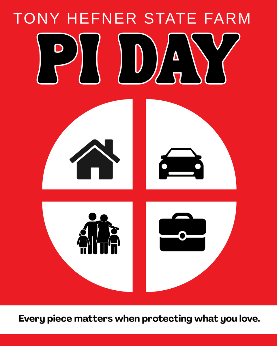 AgentHefner's tweet photo. Happy Pi Day. A reminder that having all the pieces in place can make a difference. #PiDay #InsuranceAwareness https://t.co/f0RUyTSJgO