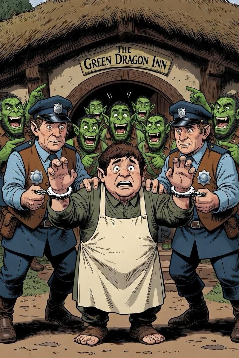 Just in, orcs have hobbit restaurant owner arrested for not selling orc food at the shire… 

#Londonistan #newyork #usa #backwardsworld