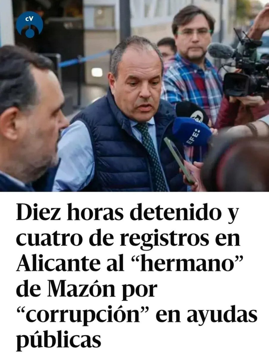 muzeriqui's tweet photo. Mientras tanto estos sinvergüenzas a lo suyo a robar... El hermano de Mazón otro maleante igual que el... Que familia más apañá https://t.co/H8UI88d4N4
