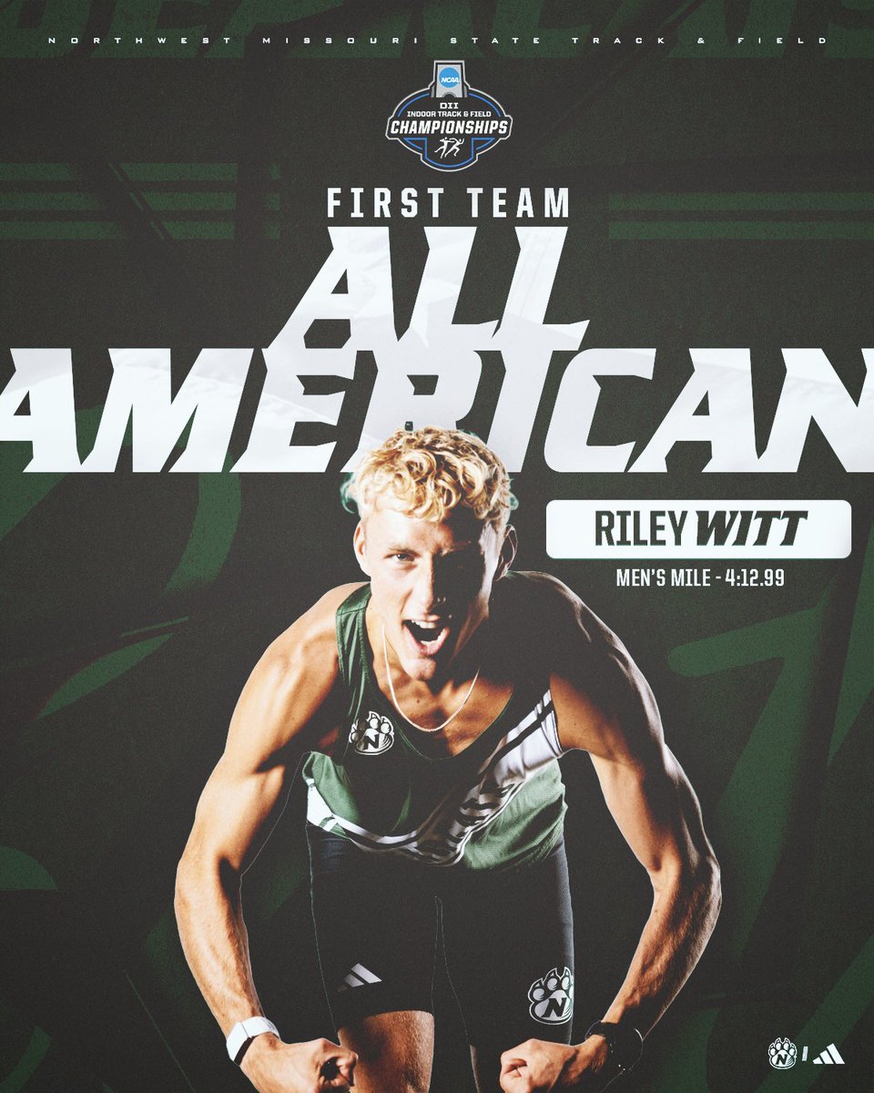 𝓕𝓲𝓻𝓼𝓽 𝓣𝓮𝓪𝓶 𝓐𝓵𝓵-𝓐𝓶𝓮𝓻𝓲𝓬𝓪𝓷 🇺🇸

Riley Witt
8th - Mile (M)
⏱️: 4:12.99
📍: <a href="/NCAADII/">NCAA Division II</a> Indoor Championships

#OABAAB ||| #OneTeamOneDream