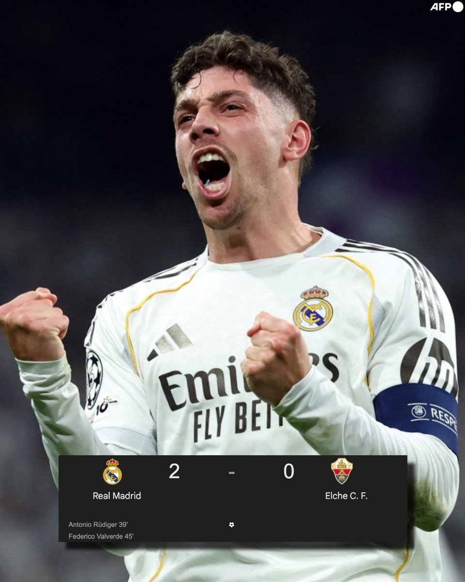 Qedine's tweet photo. ¡¡FEDE VALVERDEEEE DE NUESTRA VIDA!! ¡¡EL HALCÓN URUGUAYO ESTÁ IMPARABLE!! ¡¡QUÉ GOLAZAZAZO SE MANDÓ EL TODOTERRENO!! ¡¡DÓNDE COLGÓ LA PELOTA!! ¡¡REAL MADRID 2-0 ELCHE!! https://t.co/lIpN43sAt1