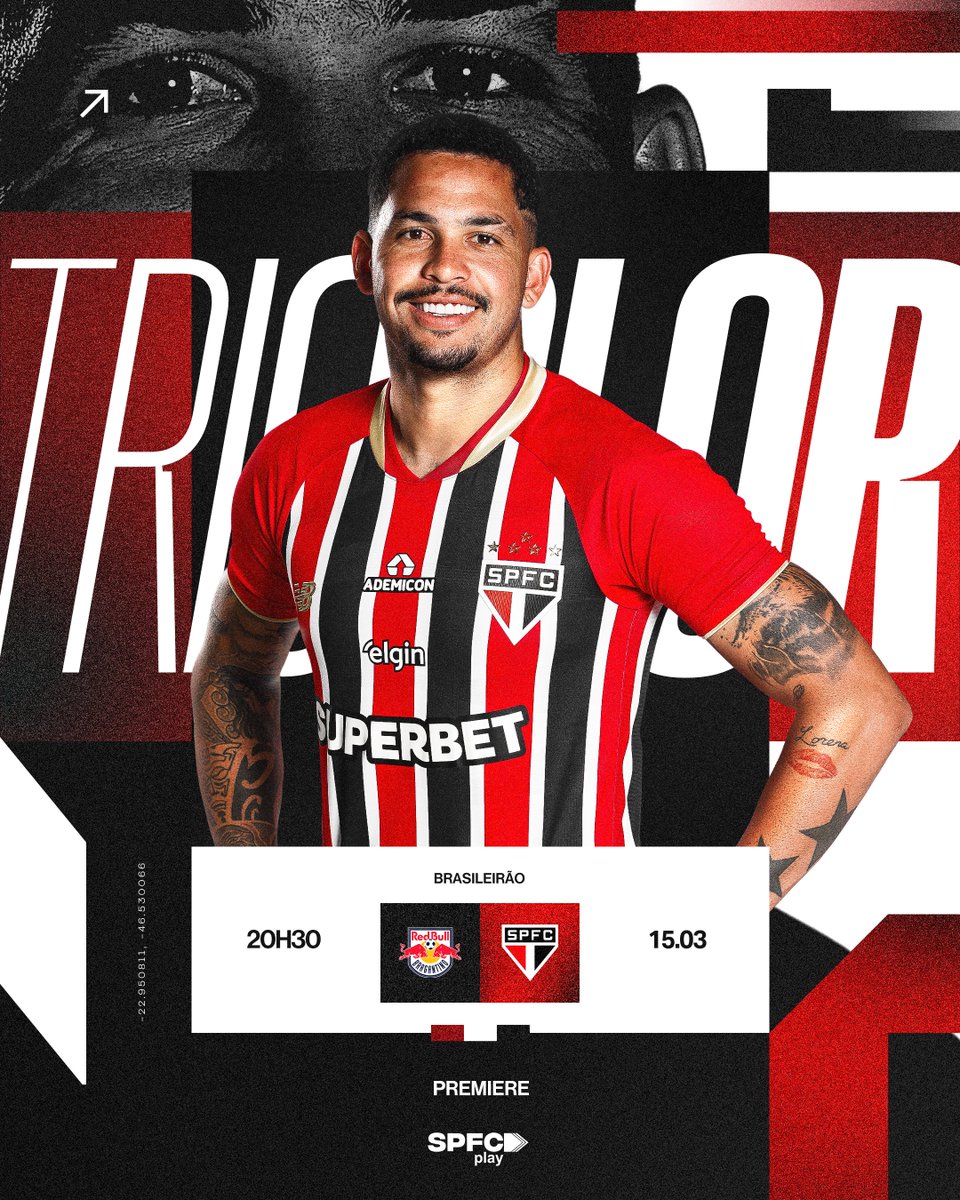 HOJE TEM SÃO PAULO FUTEBOL CLUBE! É #DiaDeTricolor!

⚽️ Red Bull Bragantino x São Paulo
🏟️ Cícero de Souza Marques 
📍 Bragança Paulista (SP)
⏰ 20h30
🏆 Brasileirão

📺 Premiere
🎙️ SPFC Play

#VamosSãoPaulo 🇾🇪