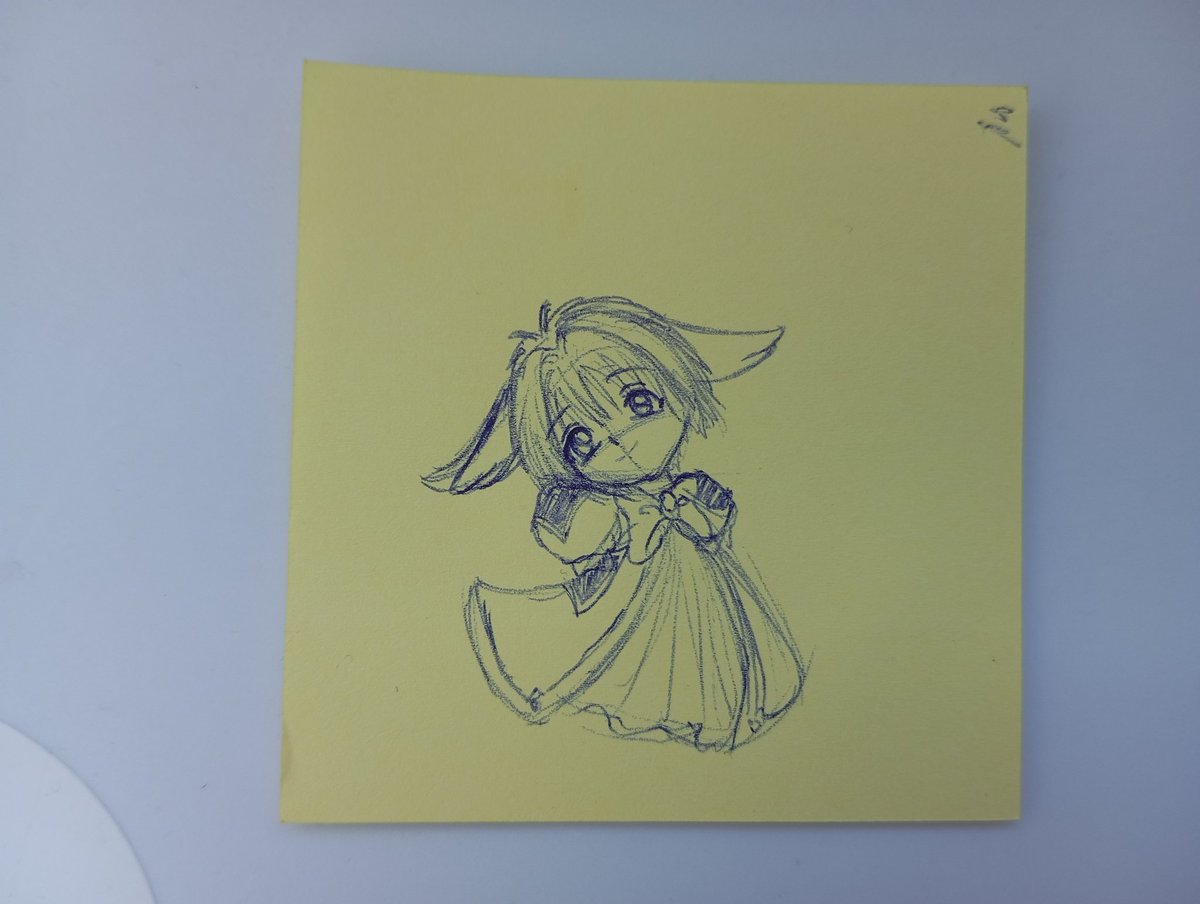 work so boring i improved my drawings using sticky notes and a pen

#ギャラクシーエンジェル