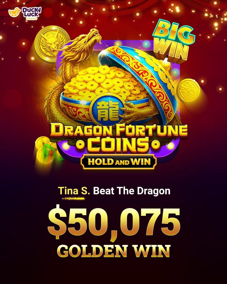 DuckyLuckCasino's tweet image. 🔥 $50K+ WIN

Tina S. activated the Hold &amp;amp; Win feature in Dragon Fortune Coins and locked in a $50,075 payout.

New game. Legendary result. 🐉 Play Now! buff.ly/6JdIeM4

#BigWin #SlotWin #OnlineCasino