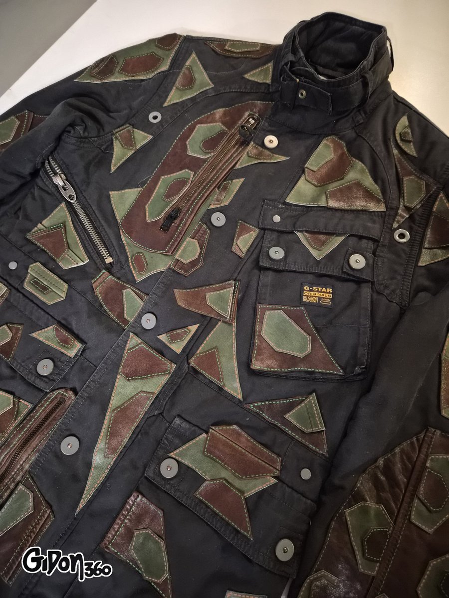 Gidon360's tweet photo. G-Star RAW Jacket custom-made 
*Inlaid with green and brown vintage leather.
This item has been revamped, redesigned and crafted by @Gidon360 

#gstarjacket #gstarraw #gstar #gidon360o #gidon360 https://t.co/xo6XYByQw1