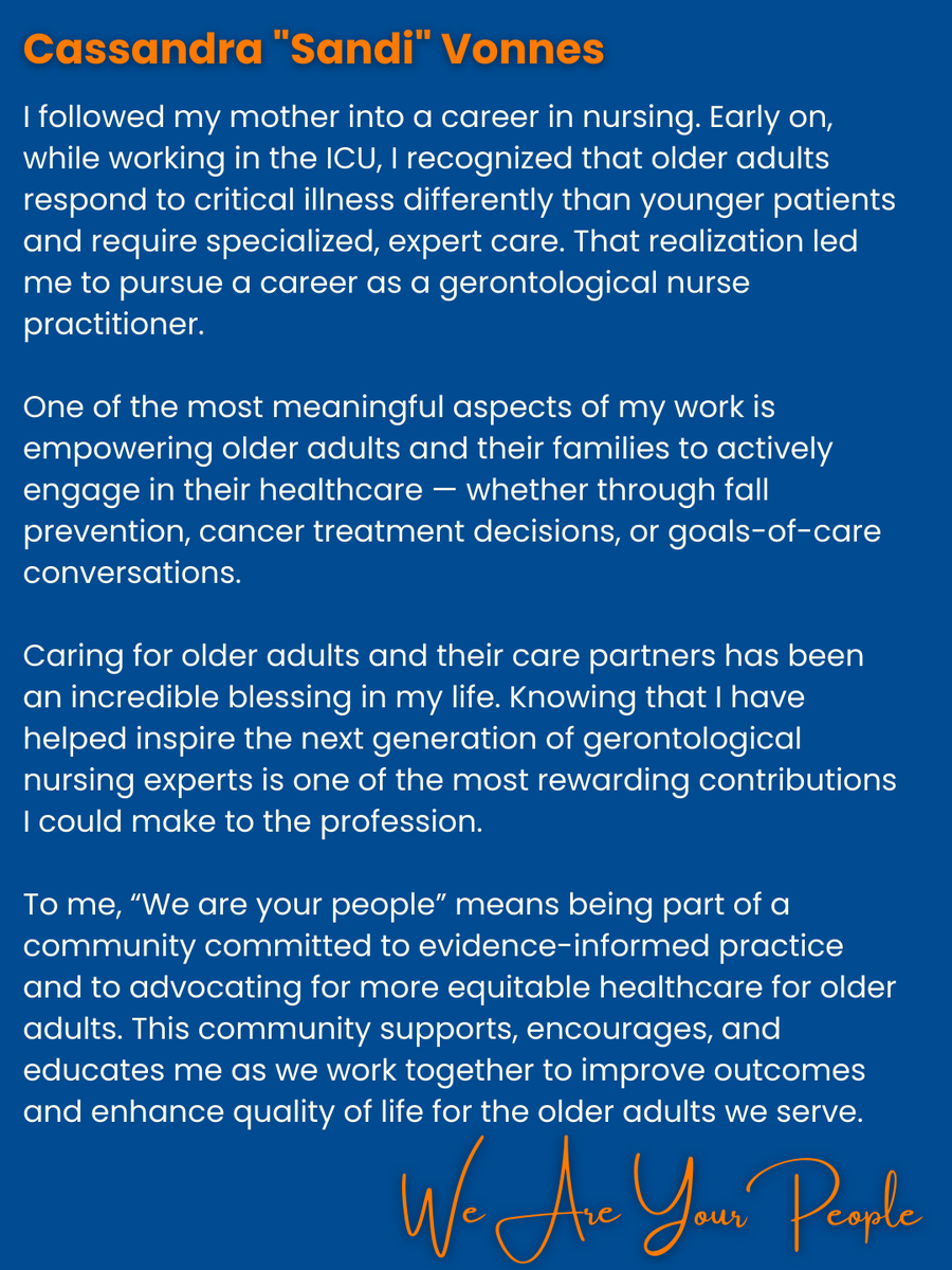 GAPNA_HQ's tweet image. Thank you, Sandi, for sharing your story!

Submit your own story👇
gapna.org/weareyourpeople
 
#WeAreYourPeople #GeroPractitioner #Gerontology #APNs