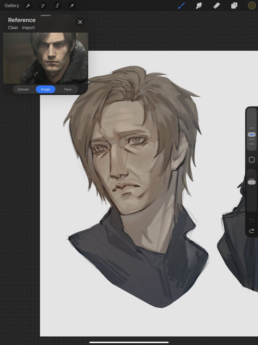 ovenovin's tweet photo. leon thing i may or may not finish idk #re9 https://t.co/SCzxSYOUQM