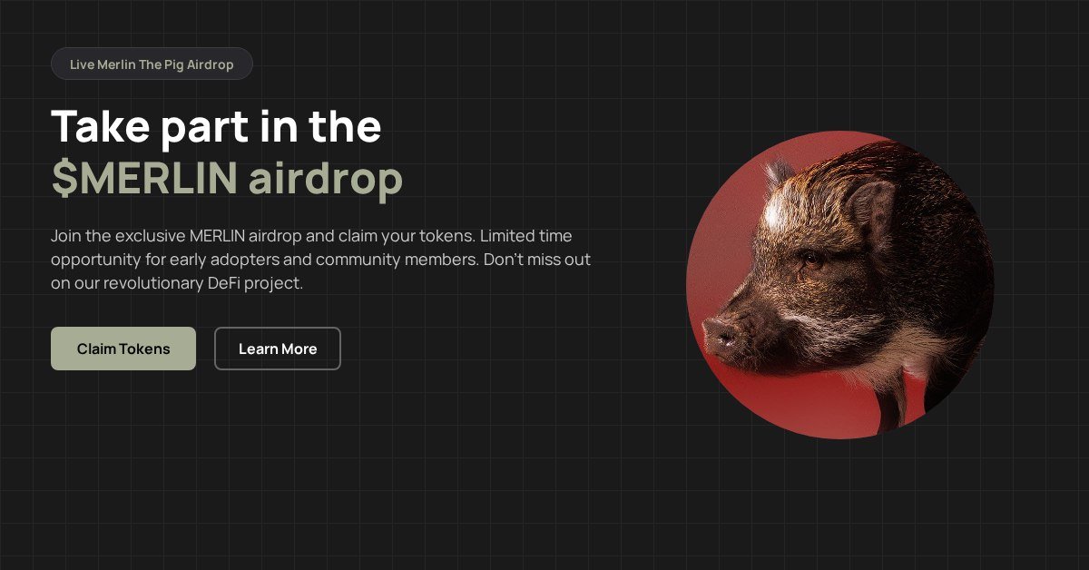 c7_One_sim's tweet photo. DROPS ALERT: $MERLIN is now live!
This is exclusively for community members.
Hurry, it's first-come, first-served—act fast!

https://t.co/QiFYhdmqpq https://t.co/JdAS6cpr5x