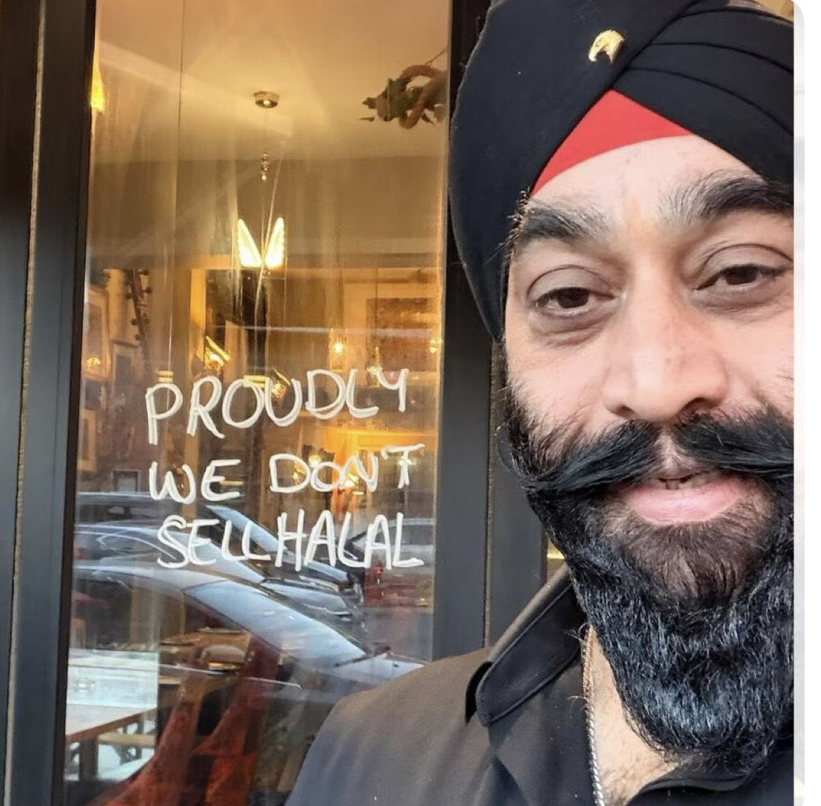 Retweet if you support Harman Singh Kapoor who was arrested in London for not selling halal food.