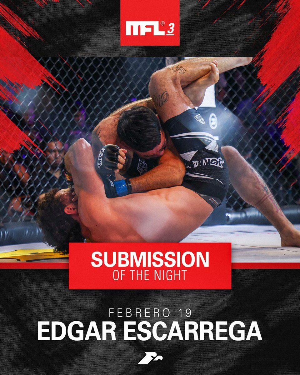 Edgar Escárrega se llevó el Submission of the Night en MFL3.

En el mundo del MMA no solo se gana con golpes… se gana con inteligencia, timing y sangre fría para cerrar cuando aparece la oportunidad. 🥋💥

Finalización impecable y bono más que merecido.

#MFL3 #MMA