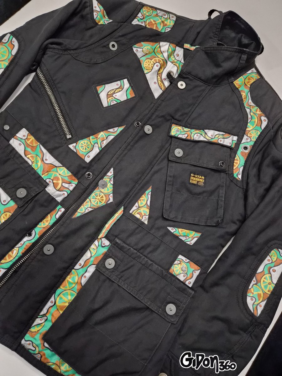 Gidon360's tweet photo. G-Star RAW Jacket custom-made 
This item has been revamped, redesigned and crafted by @Gidon360 

#gstarjacket #gstarraw #gstar #gidon360o #gidon360 https://t.co/BP2fMftuXM