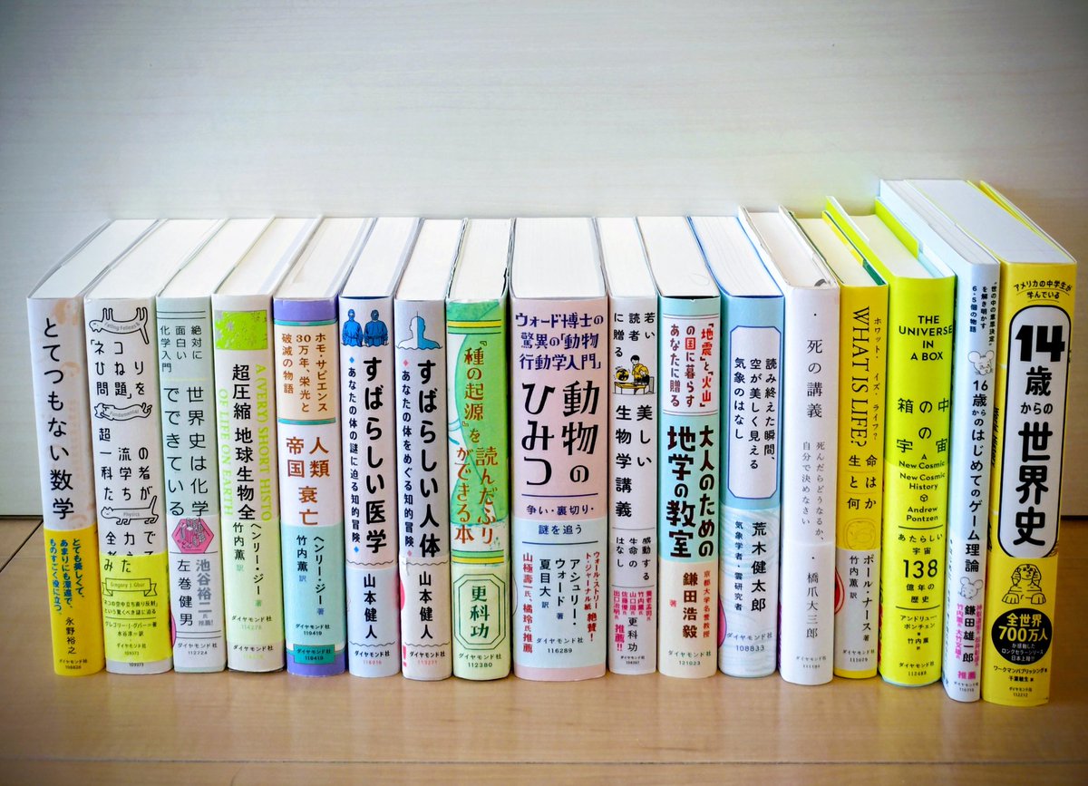 monkiti_smile's tweet photo. ご存知ですか？

何度も紹介してしまいますが、これらの本、すべて同じ編集者さんが手がけられた作品なんです。

なんか気になる…。そんな学問を専門家がめちゃくちゃわかりやすく解説してくれるんです。

まさに『知の民主化』

そんな素敵な17冊を記事で紹介しました。

気になる作品ありますか？ https://t.co/IXtwI0h6PF