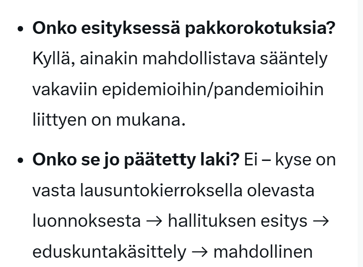 Mitä helvettiä. Koronan ongelmat ja syylliset on vieläkin selvittämättä ja uutta lakia pakkorokotuksista ajetaan läpi. <a href="/willerydman/">Wille Rydman</a> Onko tosiaan näin.