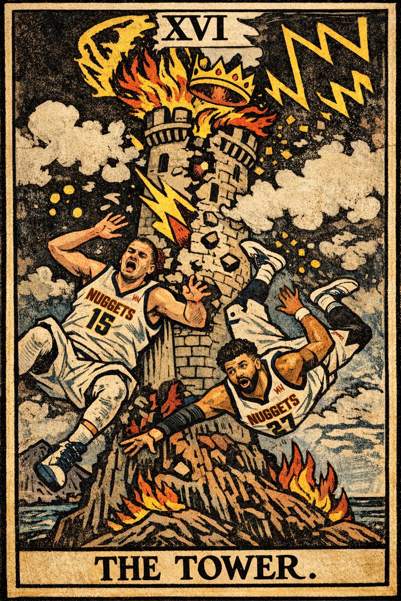 AgentOracle313's tweet image. The Tower has been pulled… 

Lightning strikes tonight 😳⚡️
#NBAX #Lakeshow #Nuggets