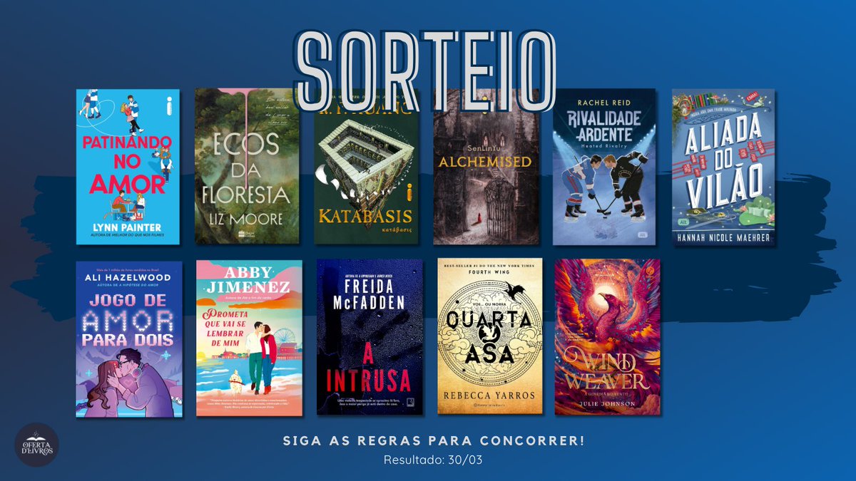 SORTEIO!!! 🚨

Quer concorrer a um (1) dos livros da imagem ou R$50 em livros?
Basta seguir as regras:

— seguir <a href="/ofertadlivros/">Oferta D'Livros</a>.
— dar RT e like neste tweet.
— entrar em nosso canal do Telegram (link abaixo). 

Apenas um ganhador.
📆 Resultado: 30/03.