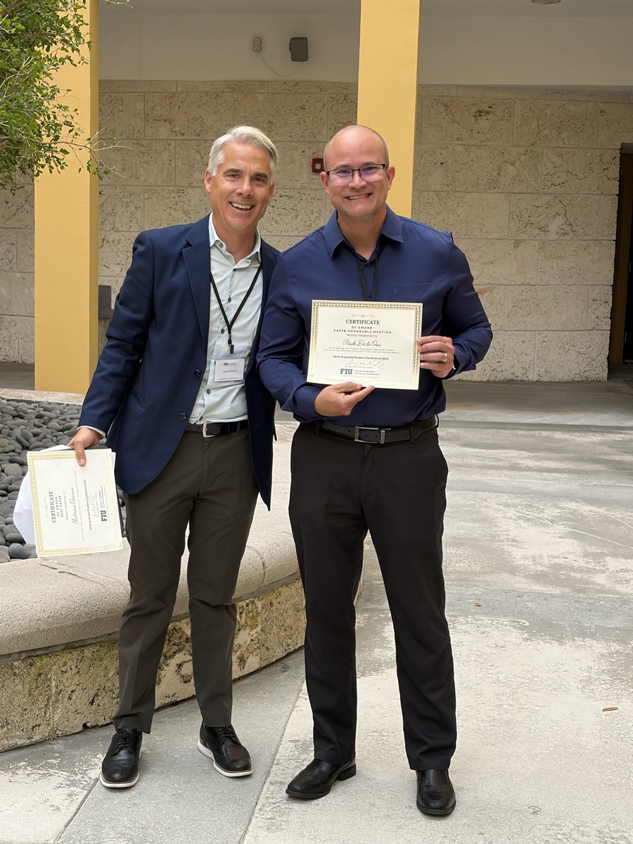 Our Educational Leadership program was well represented this morning during <a href="/FIUSEHD/">FIU School of Education and Human Development</a> Graduate Student Conference. Congratulations to Mr. De La Osa on the award for his paper presentation! <a href="/MDCPS/">Miami-Dade Schools</a> <a href="/ShenandoahMS/">Shenandoah Middle School Museums Magnet</a> <a href="/MDCPSCentral/">Central Region</a> <a href="/SuptDotres/">Jose L. Dotres, Ed.D.</a>