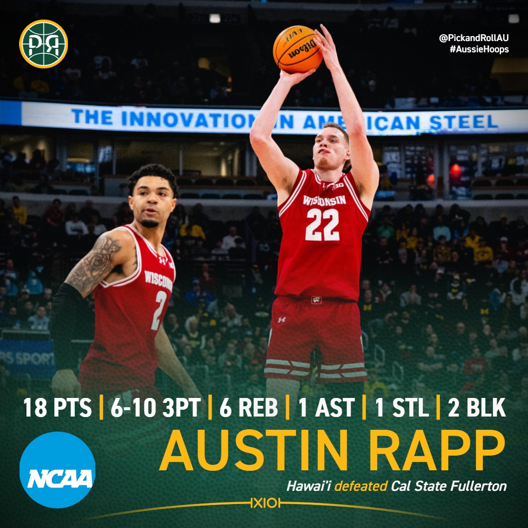 PickandRollAU's tweet image. Wisconsin trailed Michigan by 15 before Austin Rapp caught fire to connect on six second-half three's before falling shjort, 65-68 in the semifinals of the Big Ten Tournment. The sophomore from Victoria finished with a game-high 18 points.
#AussieHoops #NCAAMBB | @BadgerMBB