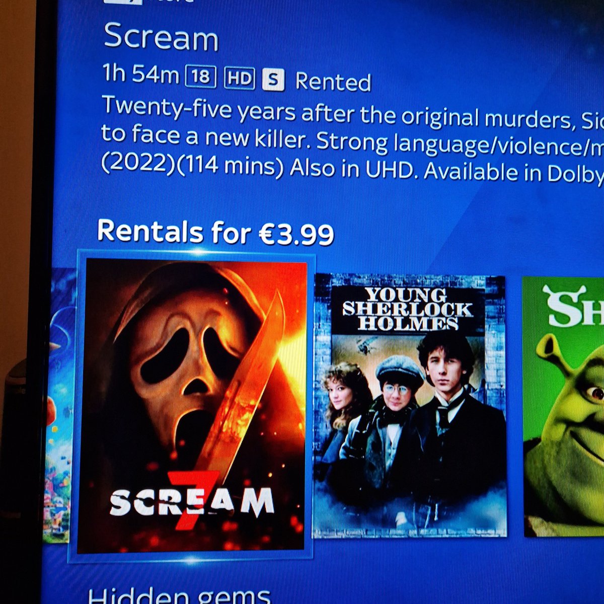 epwaldron's tweet photo. @SkyIreland rented this movie as it said Scream 7 in the poster. It was NOT Scream 7. What's the story? Want my money back!! https://t.co/pDCdVqhKV6
