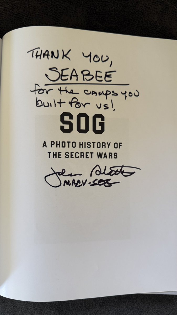 ronnocol's tweet photo. Hey @JackCarrUSA, just finished Cry Havoc. Great writing as always. My Dad was a Seabee and deployed with MACV-SOG. Got a special inscription from Maj. Plaster too. https://t.co/lNFlNXZqLx