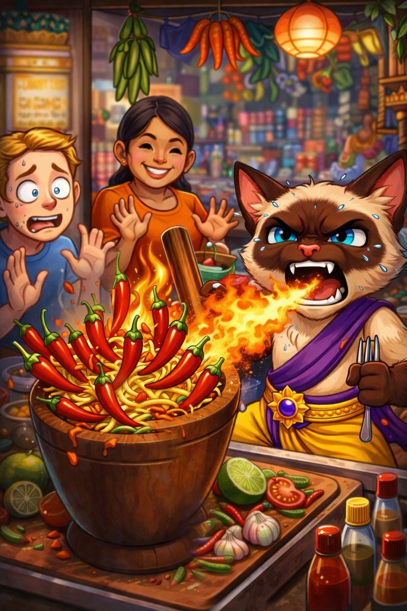 When you're fully Thai but the dish has no mercy....

$KOBI feels the 🔥🔥🔥🥵 

kobithecat.com
