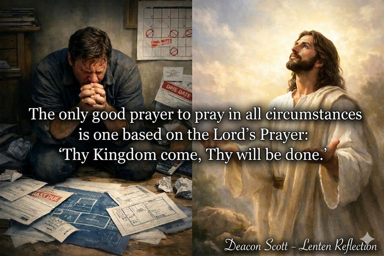 iDeaconScott's tweet photo. 40 Days in the Desert -- Day 21: Tempting God

In today's reflection for Day 21 of our Lenten journey, we confront the subtle and often misunderstood sin of "tempting God." Drawing from the second temptation of Jesus in the desert, where the devil suggests He throw Himself from the pinnacle of the Temple, we are reminded of Christ's firm response: "You shall not put the Lord, your God, to the test." To tempt God is to place our own expectations, desires, or conditions upon Him, rather than surrendering to His perfect and holy will.

We often fall into this trap in our prayer lives without realizing it. We might pray for a specific outcome--a healing, a business success, or an academic achievement--and subconsciously attach a condition to God's love based on that result. If the healing doesn't happen, or the business fails, we may feel as though God has abandoned us or didn't listen. This mindset treats God as a servant to our personal plans rather than acknowledging Him as the Master of our souls.

True prayer is not about changing God's mind, but about allowing His will to change us. As Deacon Scott reflects, the only perfect prayer is the one modeled by Jesus in Gethsemane: "Not my will, but yours be done." When we stop testing God and start trusting Him, we find a peace that surpasses understanding. We must strive to conform our hearts to the petitions of the Lord's Prayer, seeking only that His Kingdom come. By letting go of our demand for proof or specific signs, we dismantle the deceptions of the evil one and enter into a deeper, more authentic relationship with our Creator. This Lent, let us examine the "if" statements in our prayers and replace them with a total surrender to the Father's love, knowing that His plan for us is always for our ultimate good and salvation.

Read today's full reflection: https://t.co/mvkuk7Gz7E