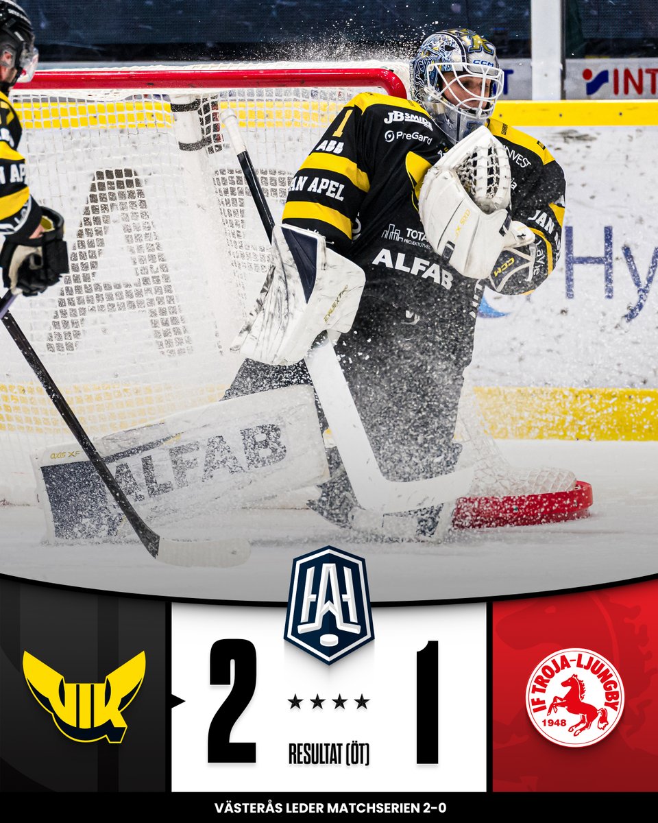 hockeyallsvensk's tweet photo. VÄSTERÅS AVGÖR KVALMATCH 2 EFTER 104 MINUTER 😱 https://t.co/ZdQGL3QArB