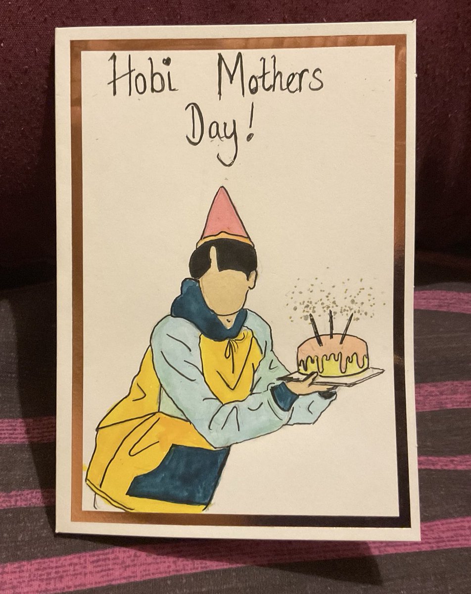 Beautiful Mother’s Day flowers &amp; homemade card from Wee Norrie, Pip &amp; Reuben ❤️💐❤️

My DiL Pip created my card knowing I’m a huge BTS fan 💜 love it