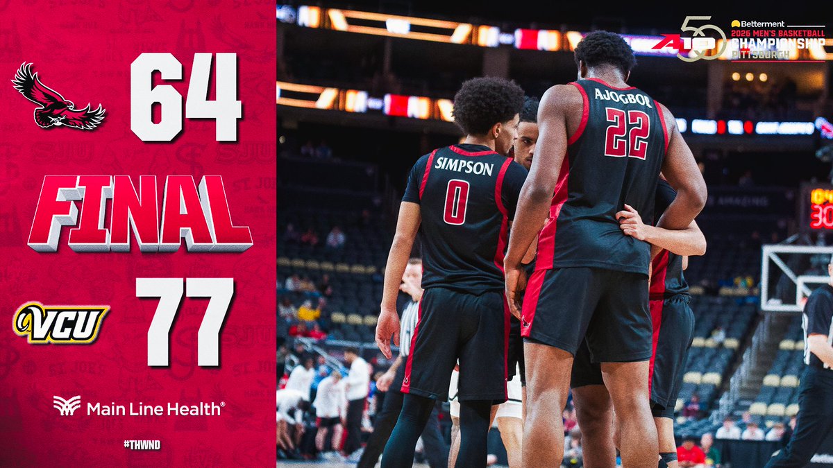 SJUHawks_MBB's tweet photo. Final in Pittsburgh. Hawks outscore the Rams by 10 in the second half. #THWND https://t.co/M0iQRrkP8M
