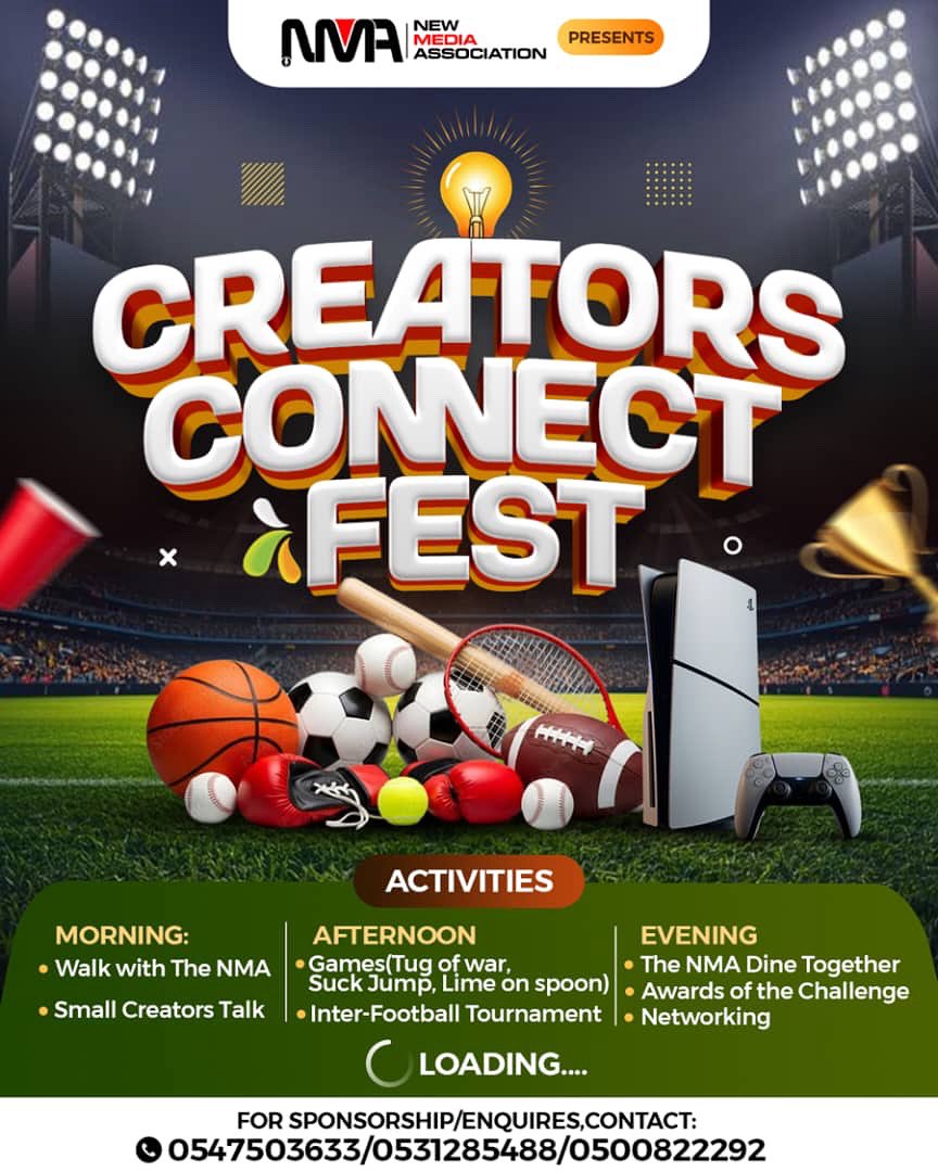 daniwalkergh's tweet photo. The New Media Association (NMA) - Tertiary proudly presents Creators Connect Fest — a powerful gathering for creators, innovators, and digital minds ready to connect, learn, compete, and celebrate creativity.
#CreatorsConnectFest
#NMA
#CampusMedia
#UnityInMedia
#27thTGMA https://t.co/PadQuOYJvR