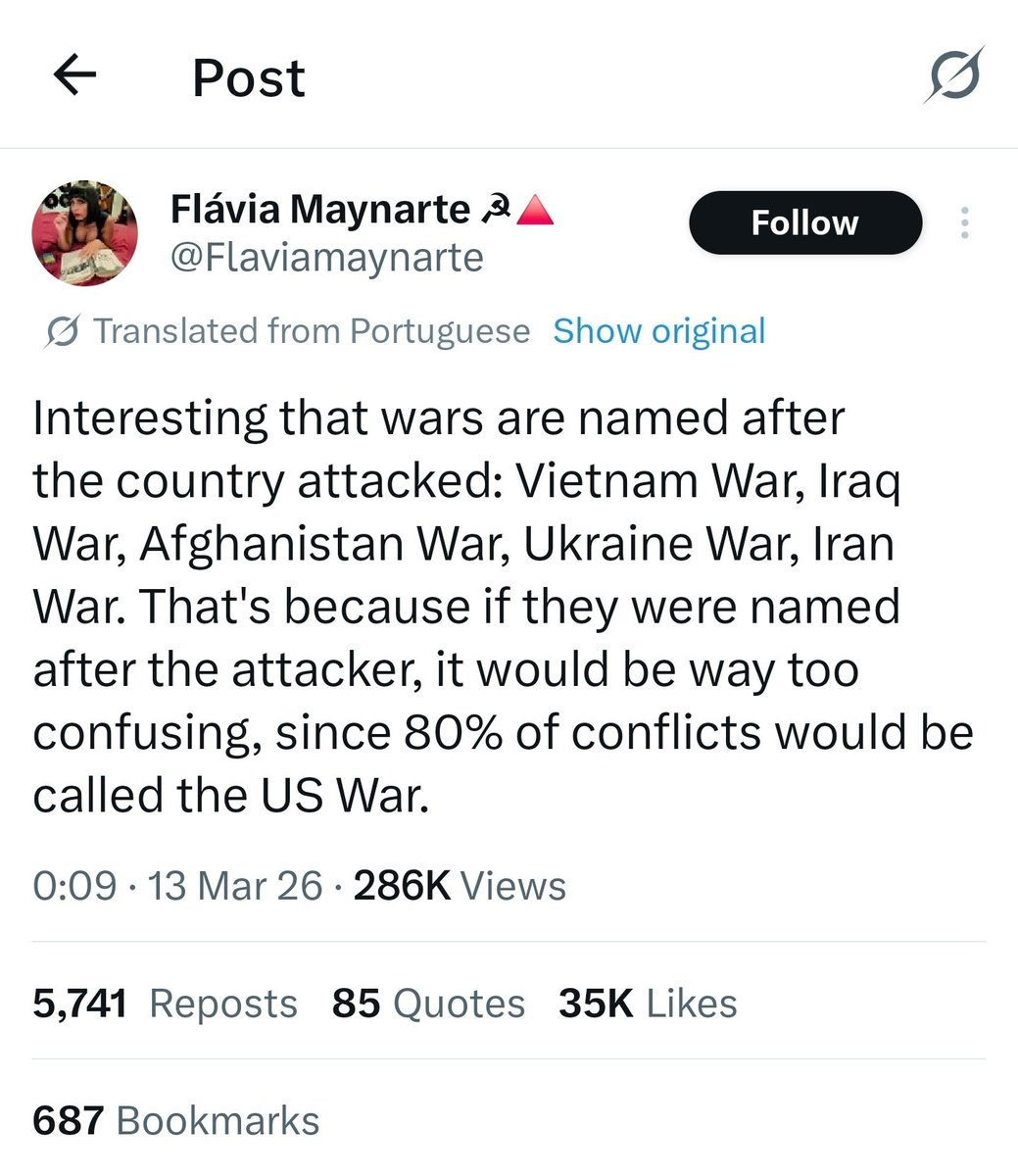 Very aptly put. 👍 US, especially its current <a href="/POTUS/">President Donald J. Trump</a> <a href="/realDonaldTrump/">Donald J. Trump</a>, is the war monger in chief.