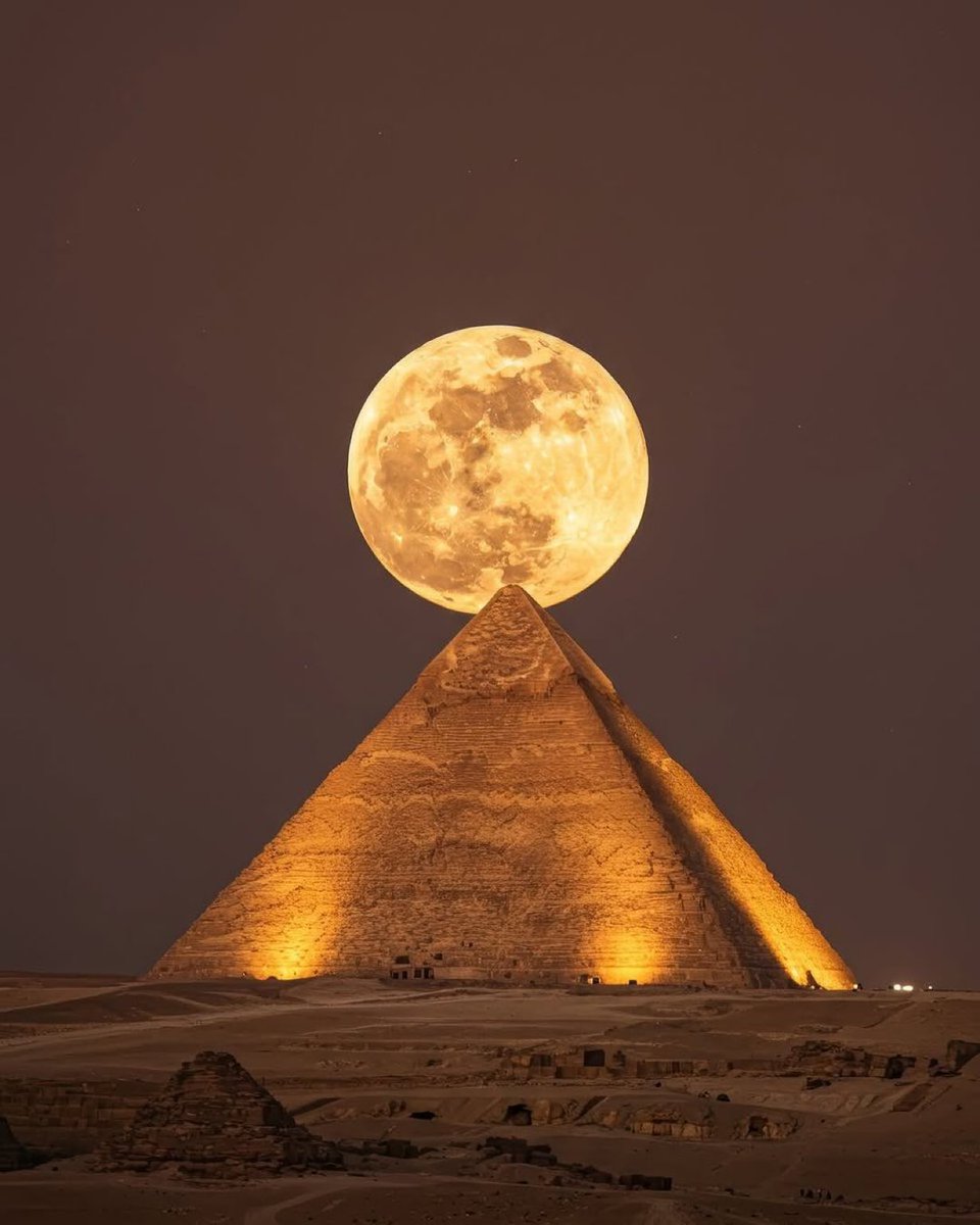 Full Moon above Pyramid of Giza 🌕