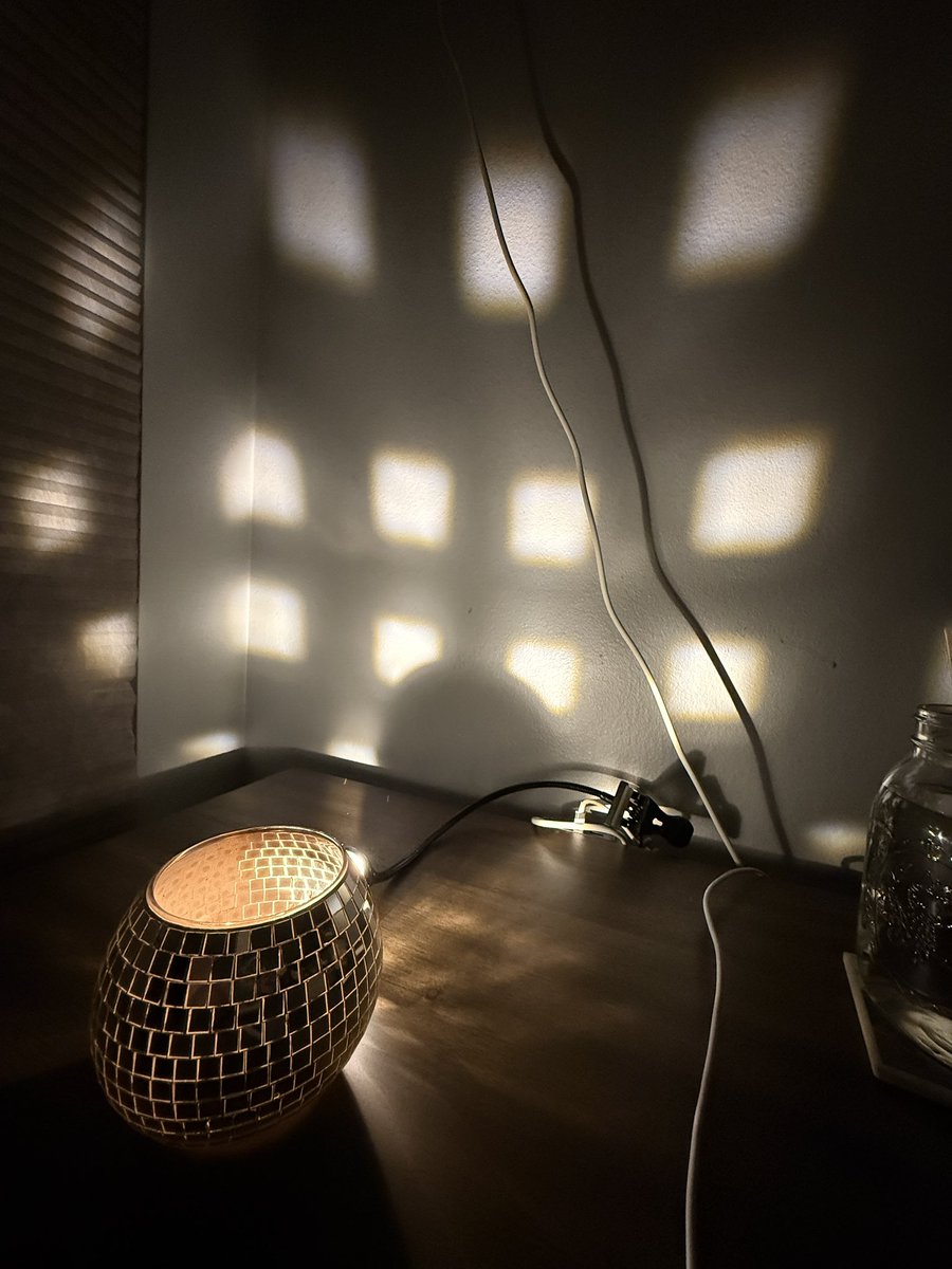 effluxcucumber's tweet photo. i miss posting random stuff like i did in hs so heres 2 paintings i made, buttercup sleeping, and a disco ball candle riley gave me https://t.co/vpWtNqc9pI