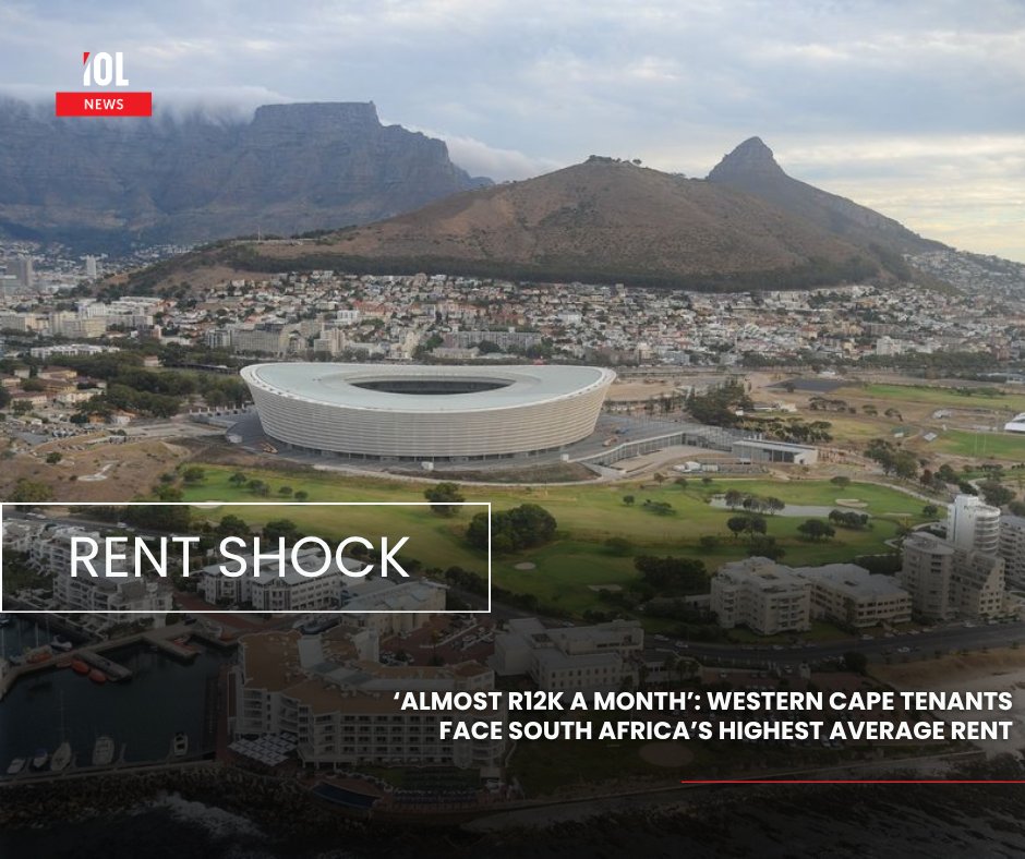 IOL's tweet photo. Western Cape tenants are paying an arm and a leg just to have a roof over their heads, with average rent now close to R12,000 a month.
#WesternCapeRents #HousingCrisis #RentalSurge #PropertyPrices #CostOfLiving
Read more here: https://t.co/6PsfOgBxsG https://t.co/NGxAtbRAWQ