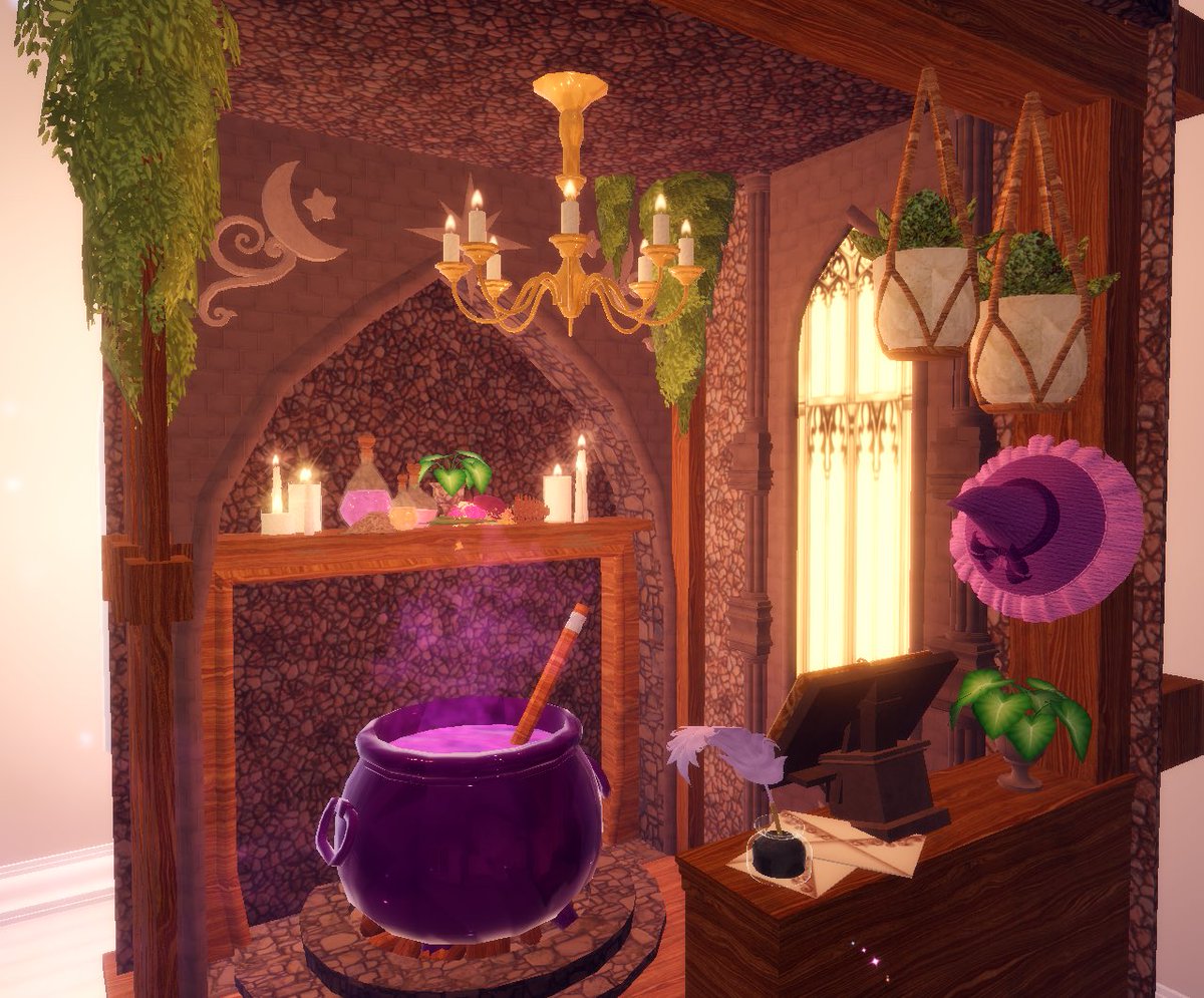 wh4cky_Builds's tweet photo. Witches spell room corner build! #RoyaleHighFlowering #royalehigh #royalehighcampus4 https://t.co/kK8Xcy0Zgt