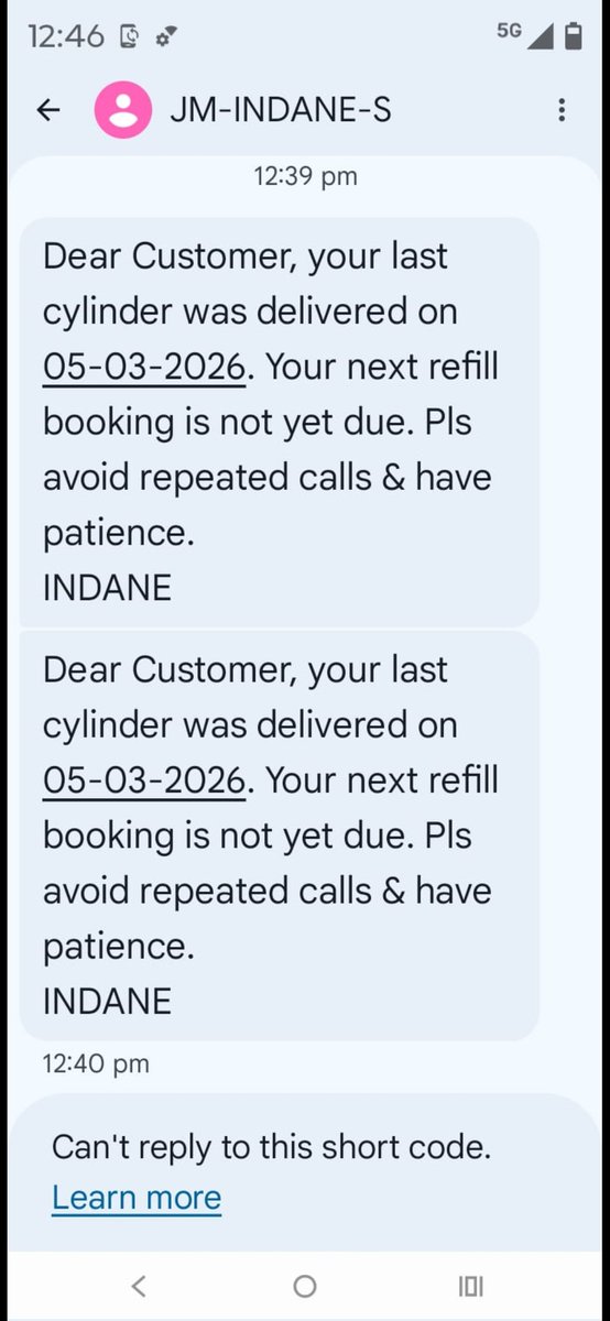 nirbhk's tweet photo. @PetroleumMin @HardeepSPuri @Secretary_MoPNG @MoPNG_eSeva 
Is this an approved response for cylinder request? I understand the crisis, but what if someone is in genuine need? This is from Shillong Indane (Mecofed). Could someone kindly assist? https://t.co/oGnXZIBkex