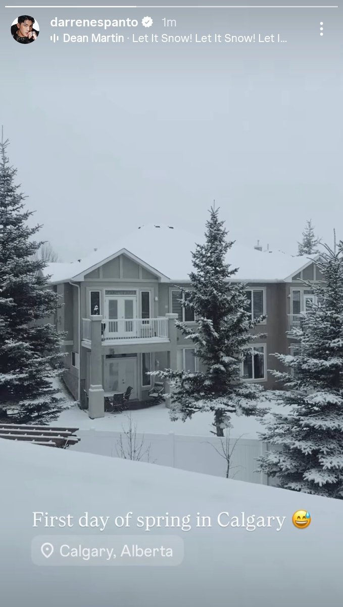 It's a winter-spring feels in Calgary for Darren. Bundle up, D!💚

#DARREN <a href="/Espanto2001/">Darren</a>