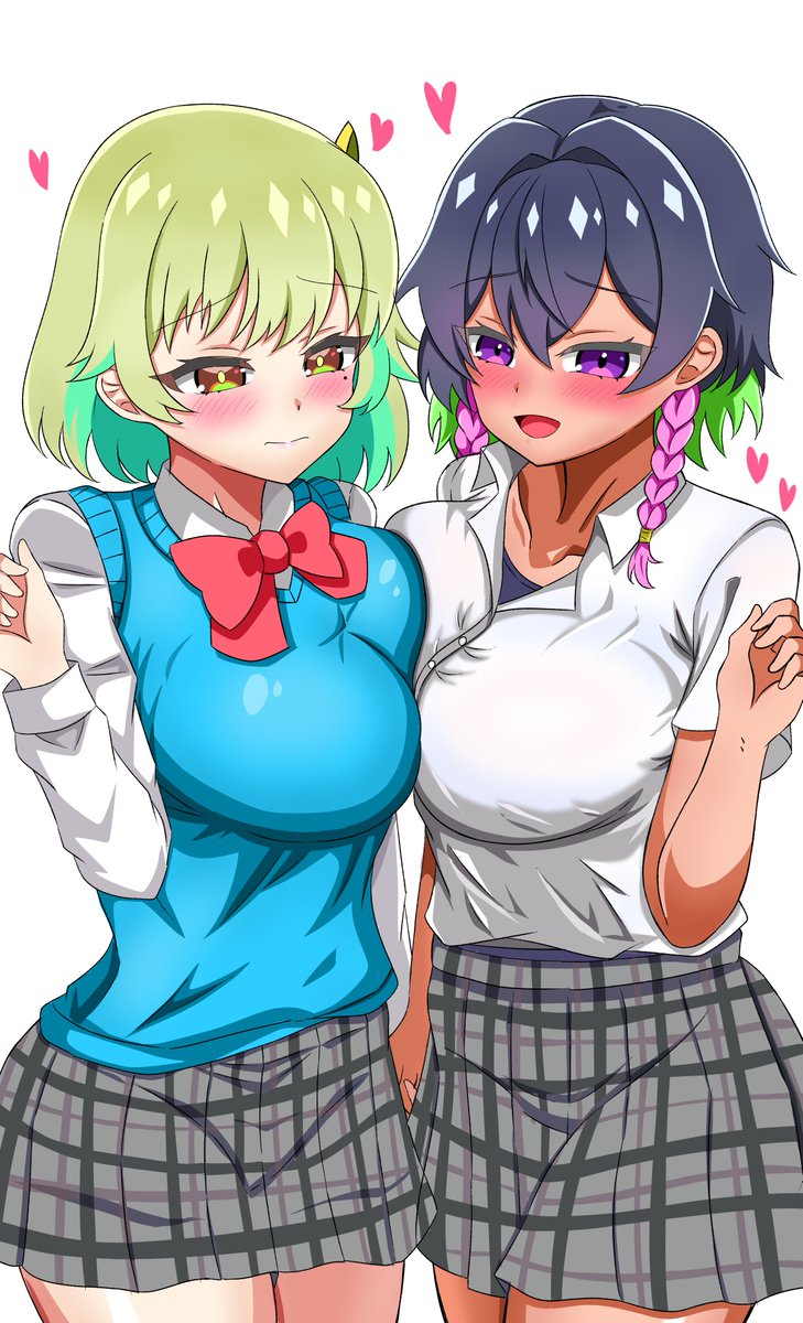 こういう、2人で並んでる絵が、好きです
定期的に、描いていきたいです 