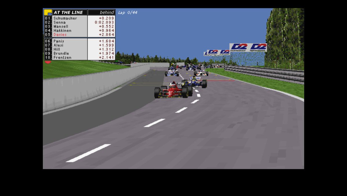 Gp2Joey's tweet photo. 27/8/1995
#F1 Rd11/17 #BelgianGP
Lap 1/44
🟢🟢🟢🟢
The race starts and it's #Schumacher who makes an epic start leaping into the lead with #Senna behind in 2nd as they funnel into #LaSource and down the hill to #EauRouge meantime #GP2Joey is up to an incredible 5th and under attack from the two #Ligier-#Prost cars!
#RetroF1 #Retrogaming #RETRO #Formula1 #GrandPrix