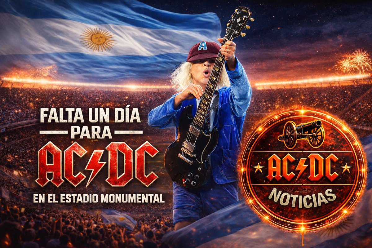 Falta 1 día… nos cuesta creer que sea real.

Después de tantos años esperando, por fin vamos a volver a ver a <a href="/acdc/">AC/DC</a> en Argentina 🇦🇷

Para los que están desde siempre, los que crecieron con estos temas, los que soñaron mil veces con este momento y las nuevas generaciones… ya