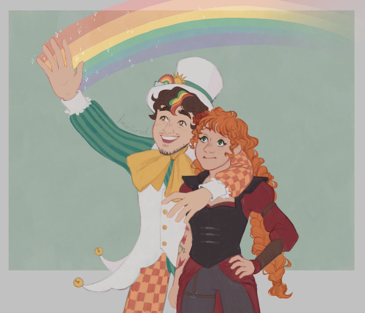fiaistired's tweet photo. sunshine and rainbow land as far as your eyes can see ✨ 

#hermitcraft #geminitayfanart #smallishbeansfanart https://t.co/n9rRNdF4mU