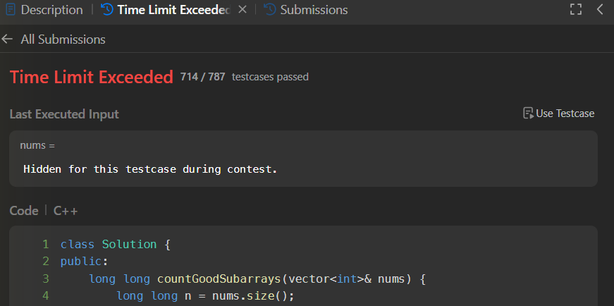 ganeshkarthik09's tweet photo. Weekly Contest 494
Solved the first 2 problems quickly, couldn’t get the third.
Tried the fourth—got it by brute force, but couldn’t optimize… TLE 😭.
Nahi hora penchoooo 😭
#LeetCode #WeeklyContest #DSA #CodingJourney https://t.co/uEuTY32KWj