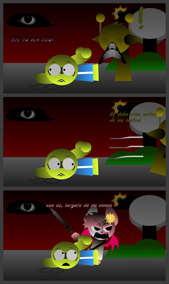 DarkthewolfXD's tweet photo. Aquí un comic sprunki de Cherry defendiendo a su novio de Simon.

Espero les guste.
(Además Clemont y Cherry no estarán en mis mods por decisión mía)
@ThecLEMont
@Drawing_Dwebble
#Sprunki #sprunkisimon https://t.co/3r1DrAuZBj