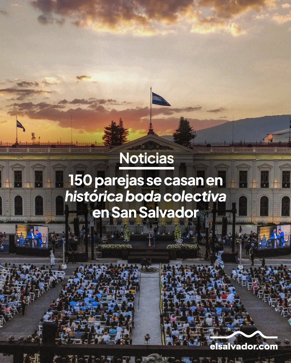 #Nacional | ¡Amor en el Centro Histórico! 150 parejas se dieron el "sí" en una histórica boda colectiva que llenó de emoción el corazón de San Salvador 👉 elsalvador.com/noticias/nacio…