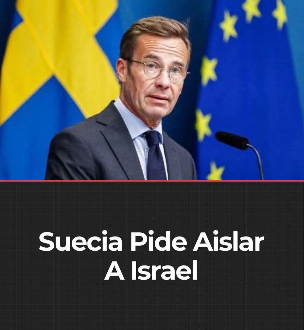 KarinArcus_ok's tweet photo. Suecia afirmó que Israel debería ser aislado y expulsado de las instituciones internacionales, en una postura que refleja el creciente rechazo a sus políticas. https://t.co/lUmkqQFqpB