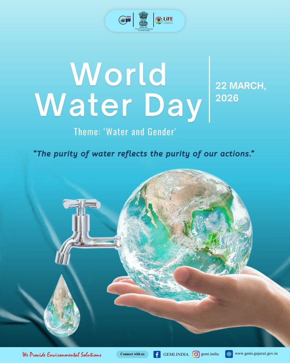 🌊Water is not just a resource, it is life itself.
On World Water Day, let’s commit to conserving every drop and protecting our planet for future generations. 🌍💙

#WorldWaterDay #WaterIsLife #EveryDropCounts💦 #EnvironmentAwareness #SustainableLiving