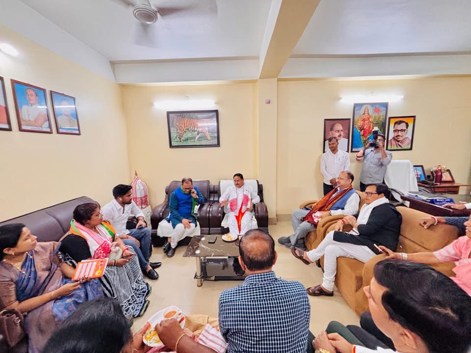 In a meeting held yesterday an important meeting held at the BJP office in Darrang district, where i extended my heartfelt greetings and best wishes, along with fellow Yuva Morcha members, to Smt. Nilima Devi, the BJP alliance candidate from the 50 No. Mangaldai Legislative