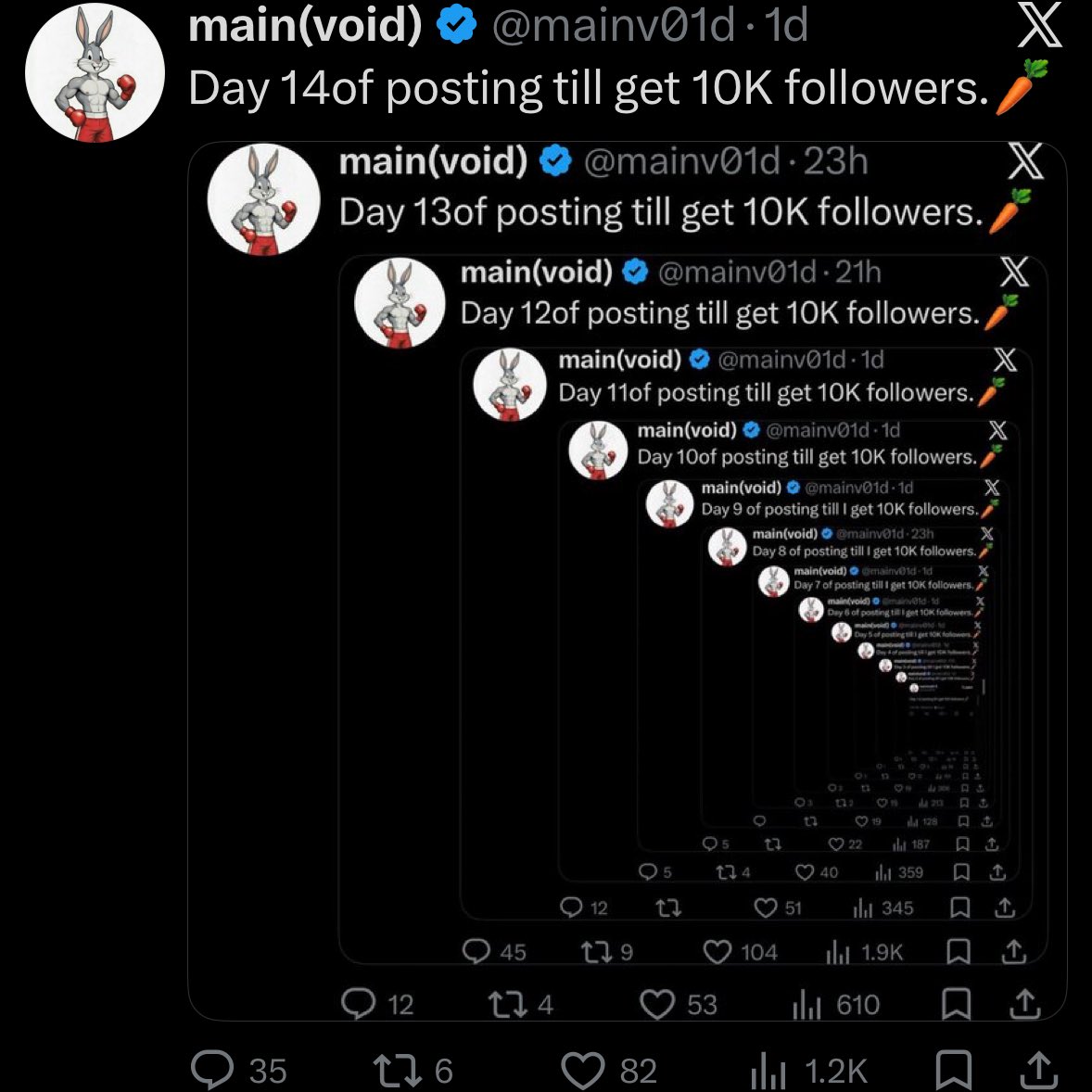Day 15of posting till get 10K followers.🥕