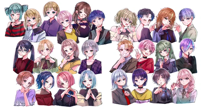 各月のWLメンバーで髪型予想してみました 刺さったヘアスタイルはありましたか? #prsk_fa
